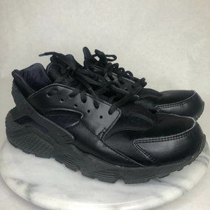 NIKE Air Huarache Run Triple Black Running Shoes Women's US 10 FITS US 8.5
